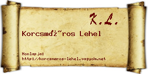 Korcsmáros Lehel névjegykártya